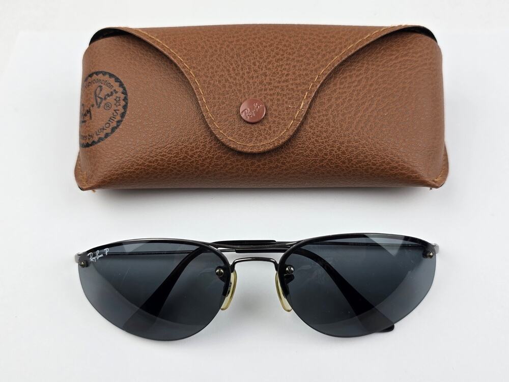 Ray-Ban P Polarized Sunglasses RB 3155 Black Frames Dark Lens 60•16 -not perfect